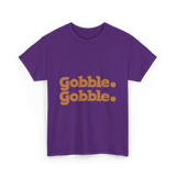 Gobble Gobble Thanksgiving Turkey T-Shirt - Purple