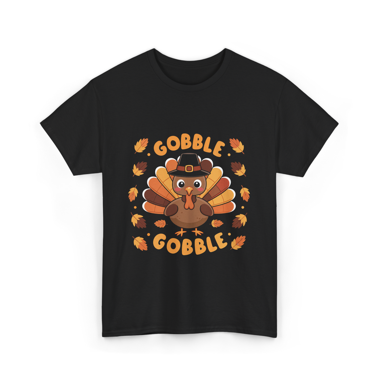 Gobble Gobble Turkey Thanksgiving T-Shirt - Black