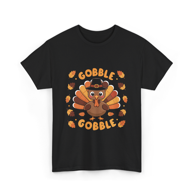 Gobble Gobble Turkey Thanksgiving T-Shirt - Black