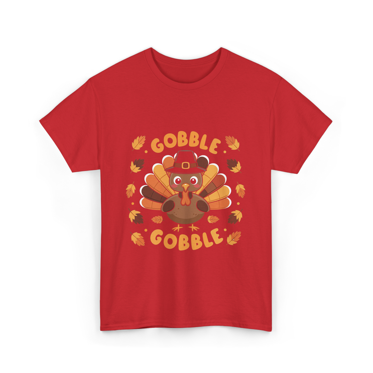 Gobble Gobble Turkey Thanksgiving T-Shirt - Red