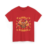 Gobble Gobble Turkey Thanksgiving T-Shirt - Red