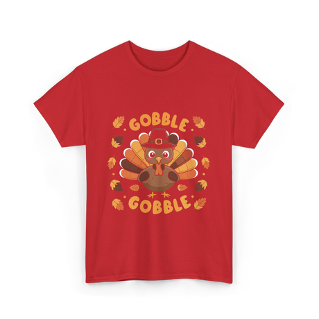 Gobble Gobble Turkey Thanksgiving T-Shirt - Red