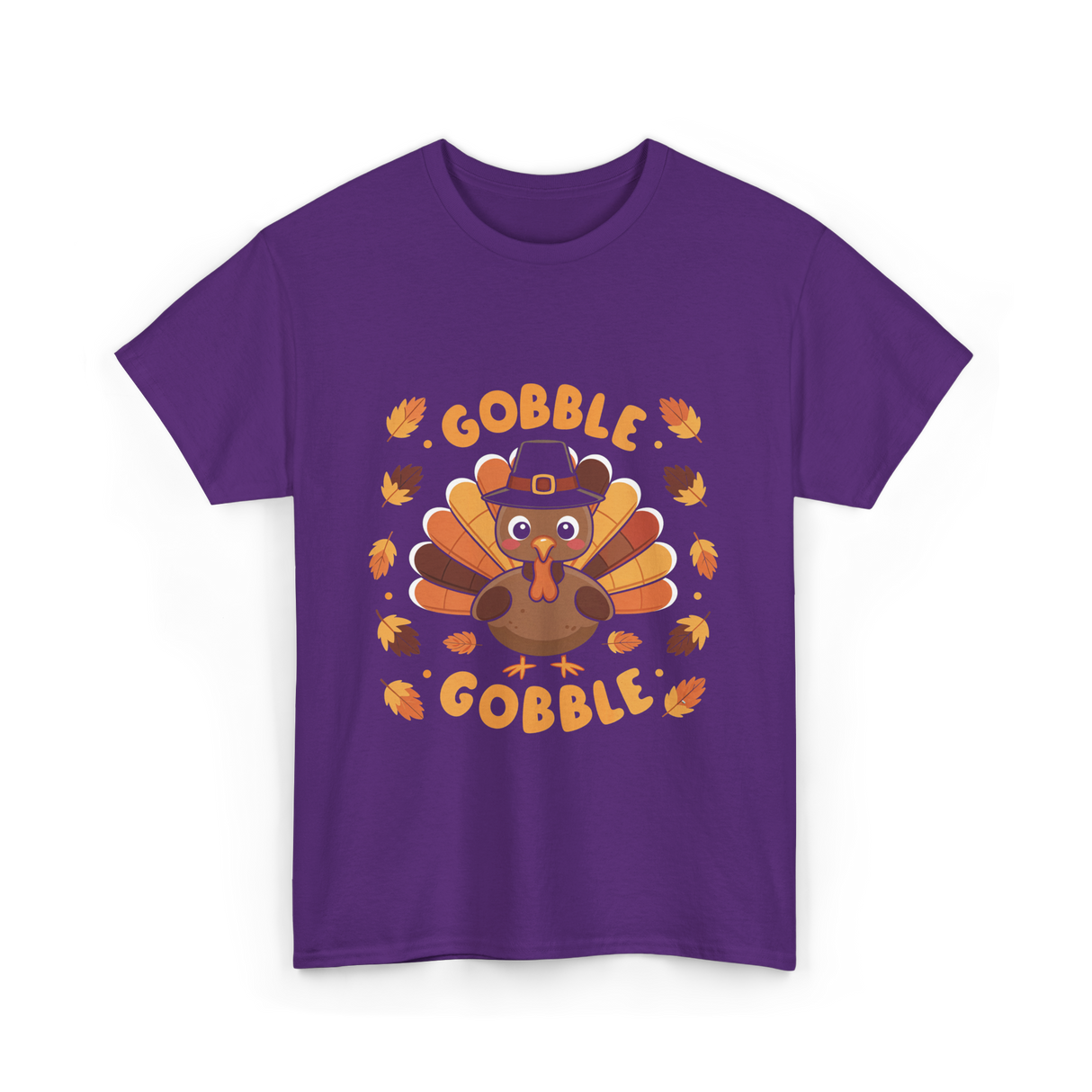 Gobble Gobble Turkey Thanksgiving T-Shirt - Purple