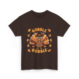 Gobble Gobble Turkey Thanksgiving T-Shirt - Dark Chocolate