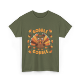 Gobble Gobble Turkey Thanksgiving T-Shirt - Military Green