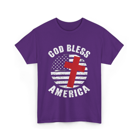 God Bless America Patriot T-Shirt - Purple