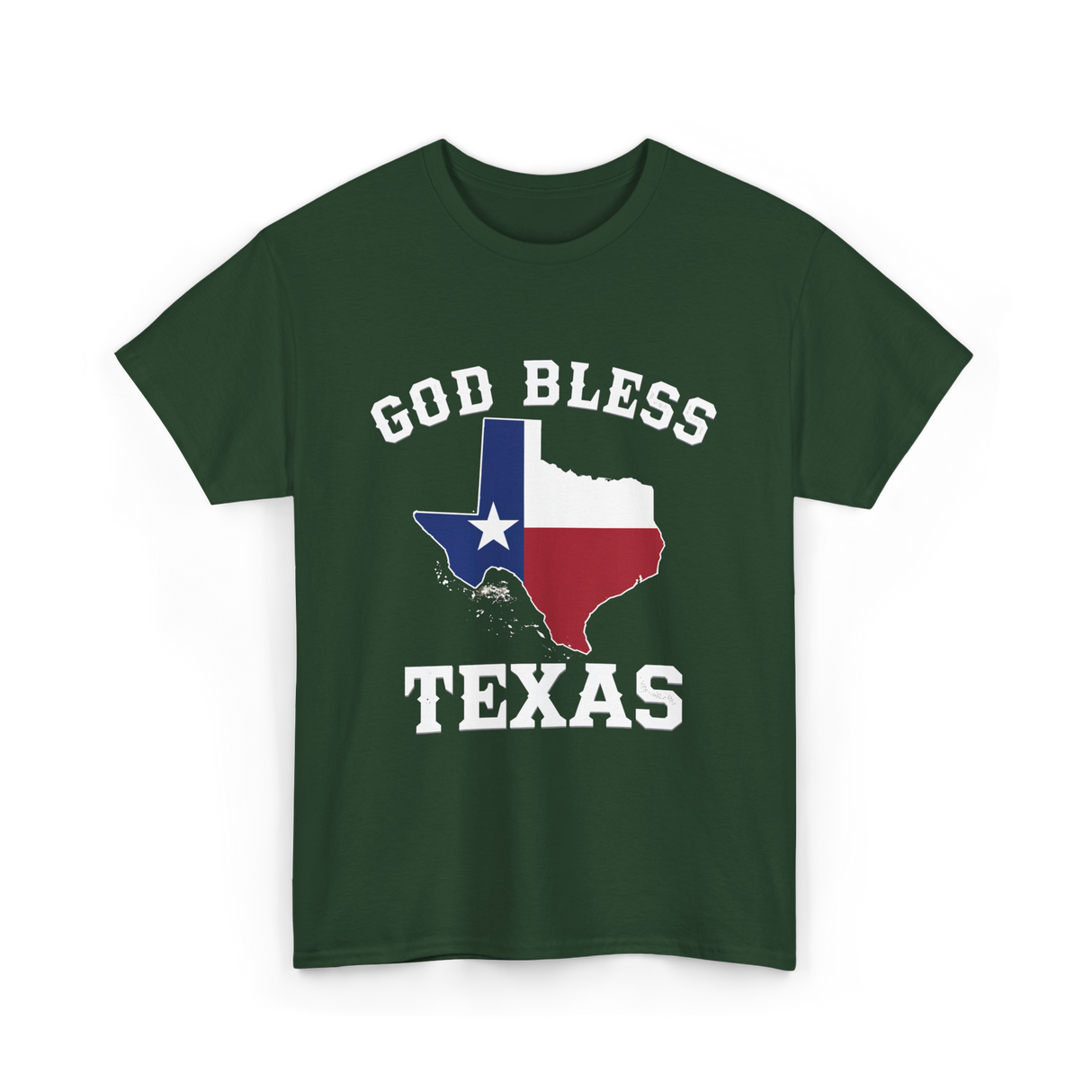 God Bless Texas Texan Pride T-Shirt - Forest Green