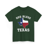 God Bless Texas Texan Pride T-Shirt - Forest Green