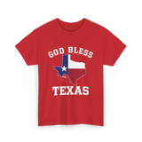 God Bless Texas Texan Pride T-Shirt - Red