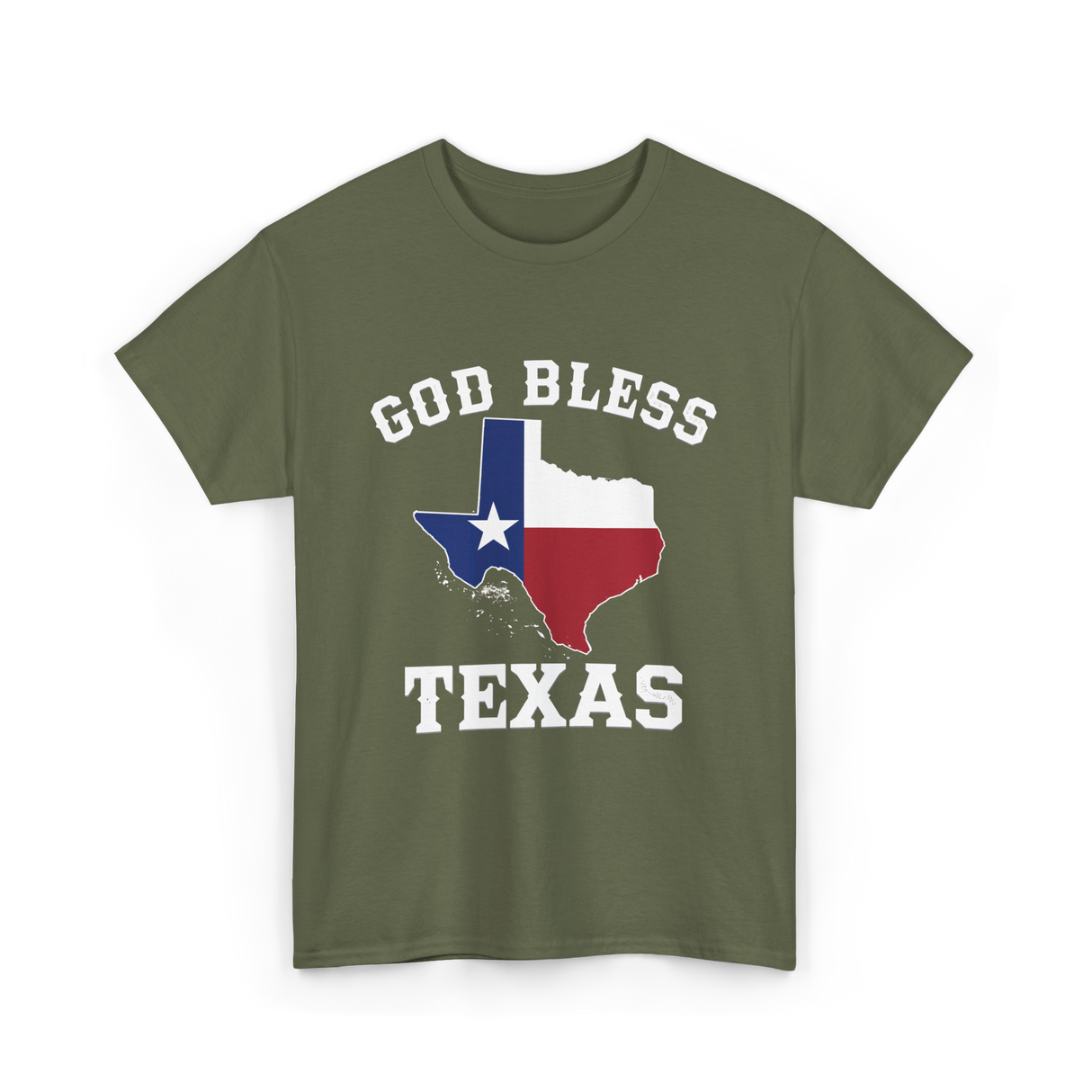 God Bless Texas Texan Pride T-Shirt - Military Green