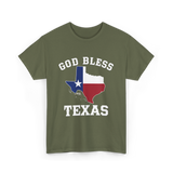 God Bless Texas Texan Pride T-Shirt - Military Green