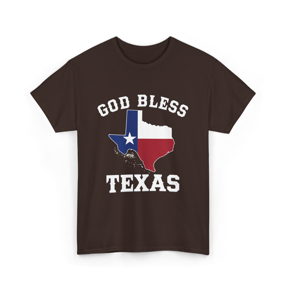 God Bless Texas Texan Pride T-Shirt - Dark Chocolate