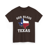 God Bless Texas Texan Pride T-Shirt - Dark Chocolate