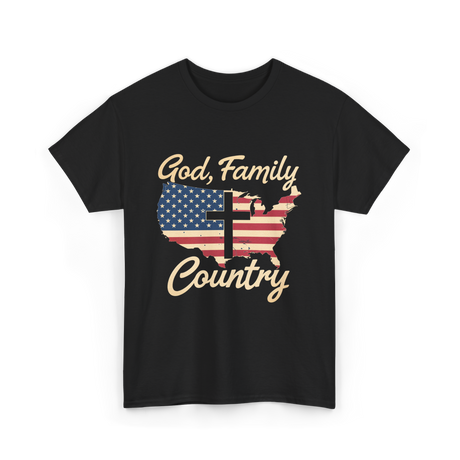 God Family Country Christian T-Shirt - Black