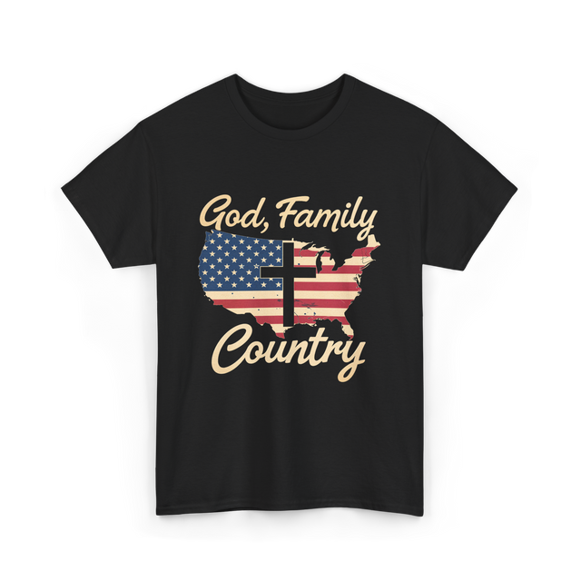 God Family Country Christian T-Shirt - Black