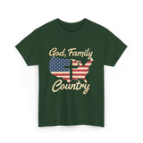 God Family Country Christian T-Shirt - Forest Green