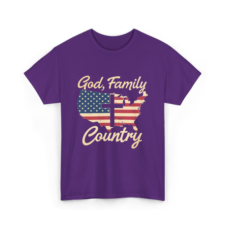 God Family Country Christian T-Shirt - Purple