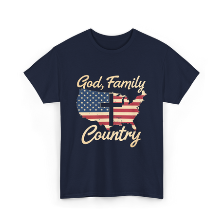 God Family Country Christian T-Shirt - Navy