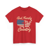 God Family Country Christian T-Shirt - Red