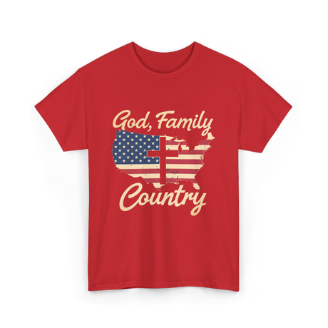 God Family Country Christian T-Shirt - Red