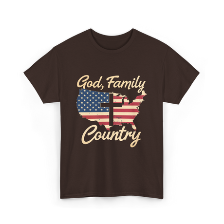 God Family Country Christian T-Shirt - Dark Chocolate