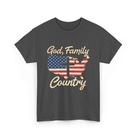 God Family Country Christian T-Shirt - Dark Heather