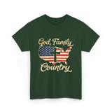 God Family Country Faith T-Shirt - Forest Green