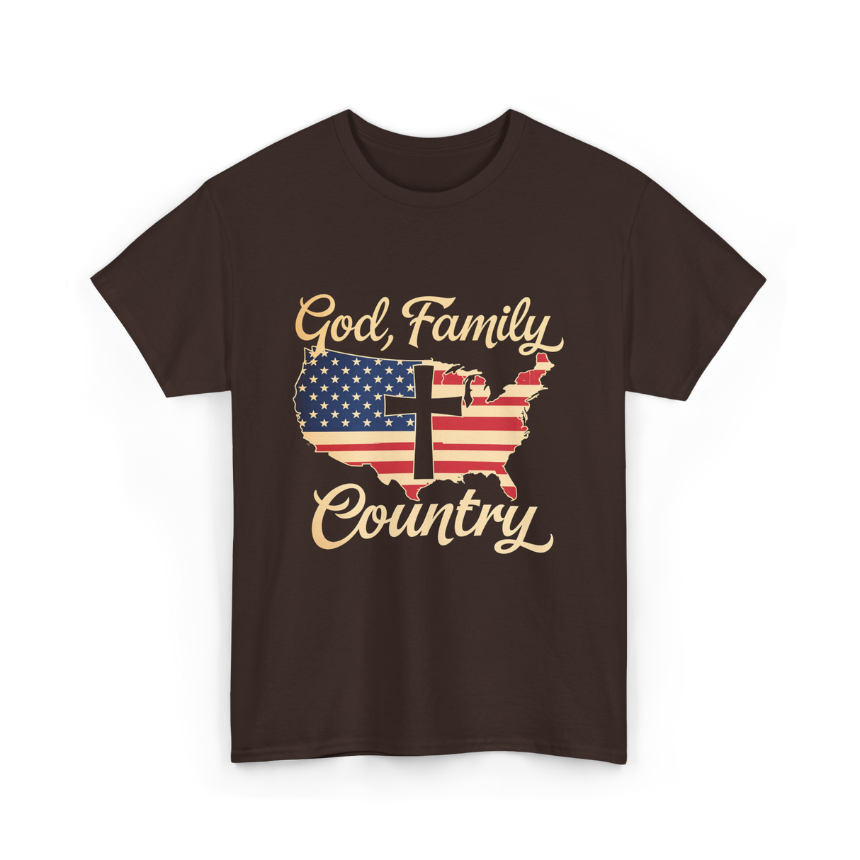 God Family Country Faith T-Shirt - Dark Chocolate