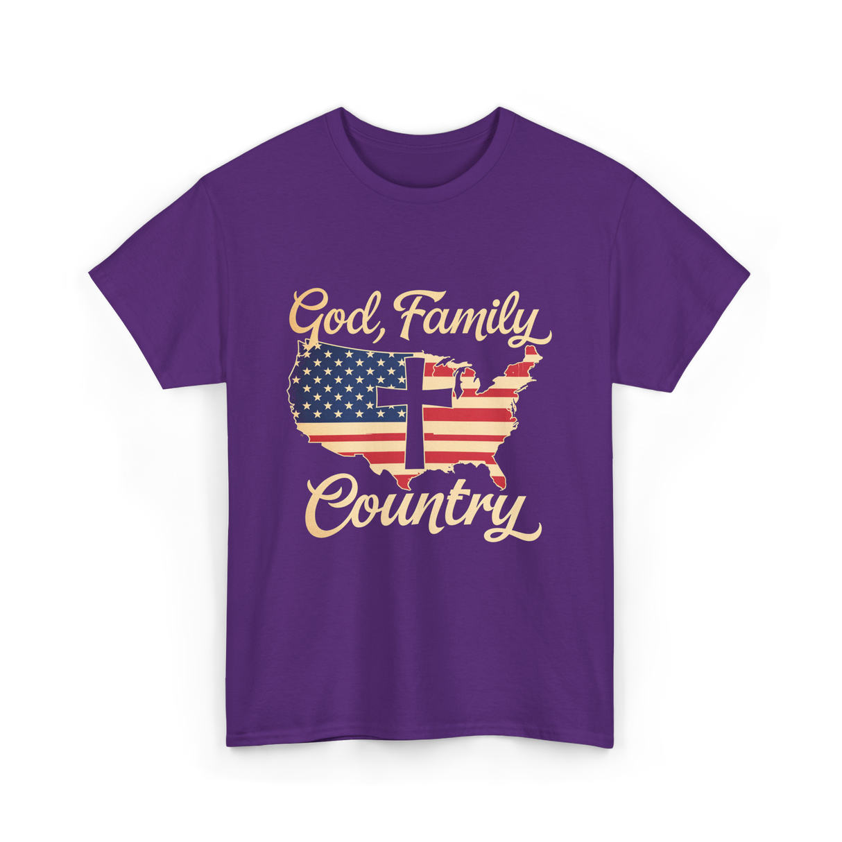 God Family Country Faith T-Shirt - Purple