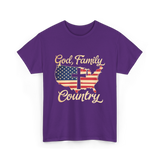 God Family Country Faith T-Shirt - Purple