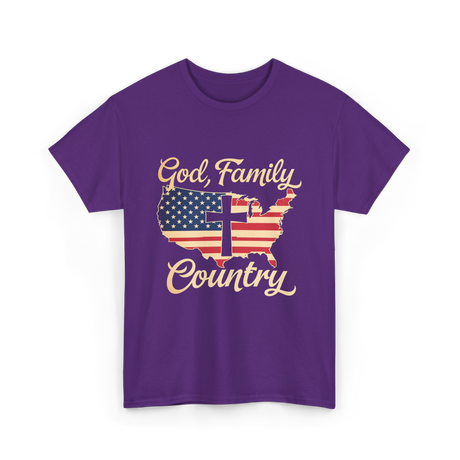 God Family Country Faith T-Shirt - Purple