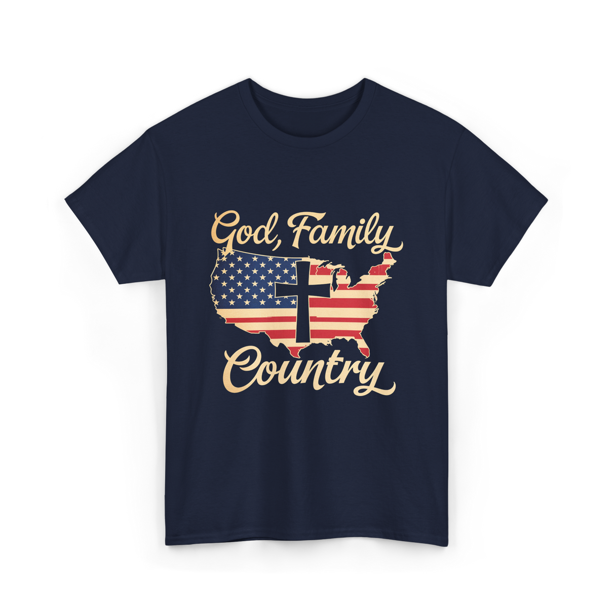 God Family Country Faith T-Shirt - Navy