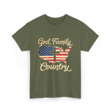 God Family Country Faith T-Shirt - Military Green