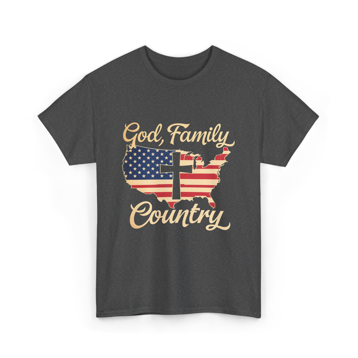 God Family Country Faith T-Shirt - Dark Heather