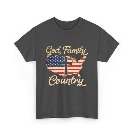 God Family Country Faith T-Shirt - Dark Heather