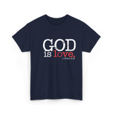 God is Love Christianity Faith T-Shirt - Navy