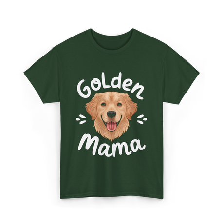 Golden Mama Dog Retriever T-Shirt - Forest Green