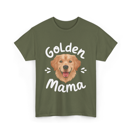 Golden Mama Dog Retriever T-Shirt - Military Green