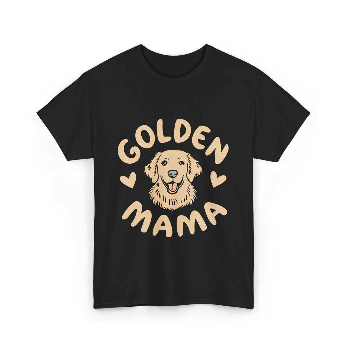 Golden Mama Golden Retriever Dog T-Shirt - Black