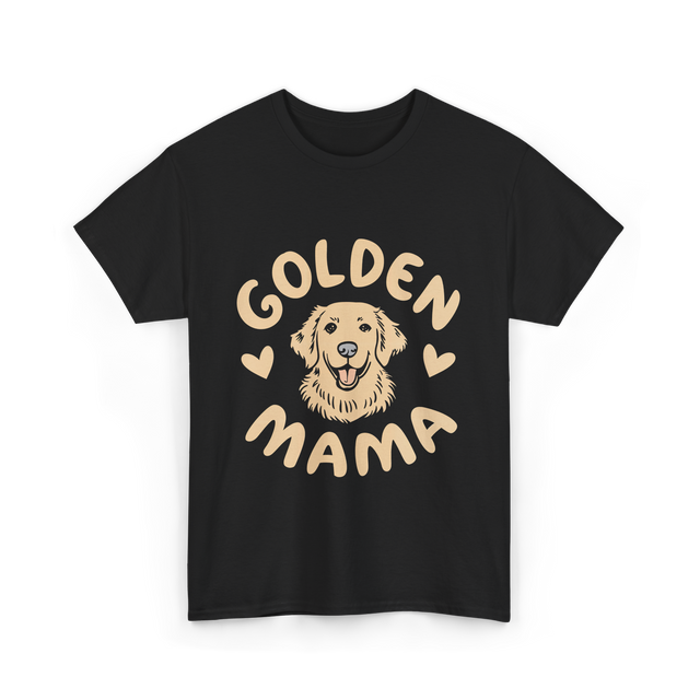 Golden Mama Golden Retriever Dog T-Shirt - Black