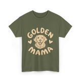 Golden Mama Golden Retriever Dog T-Shirt - Military Green