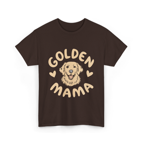 Golden Mama Golden Retriever Dog T-Shirt - Dark Chocolate