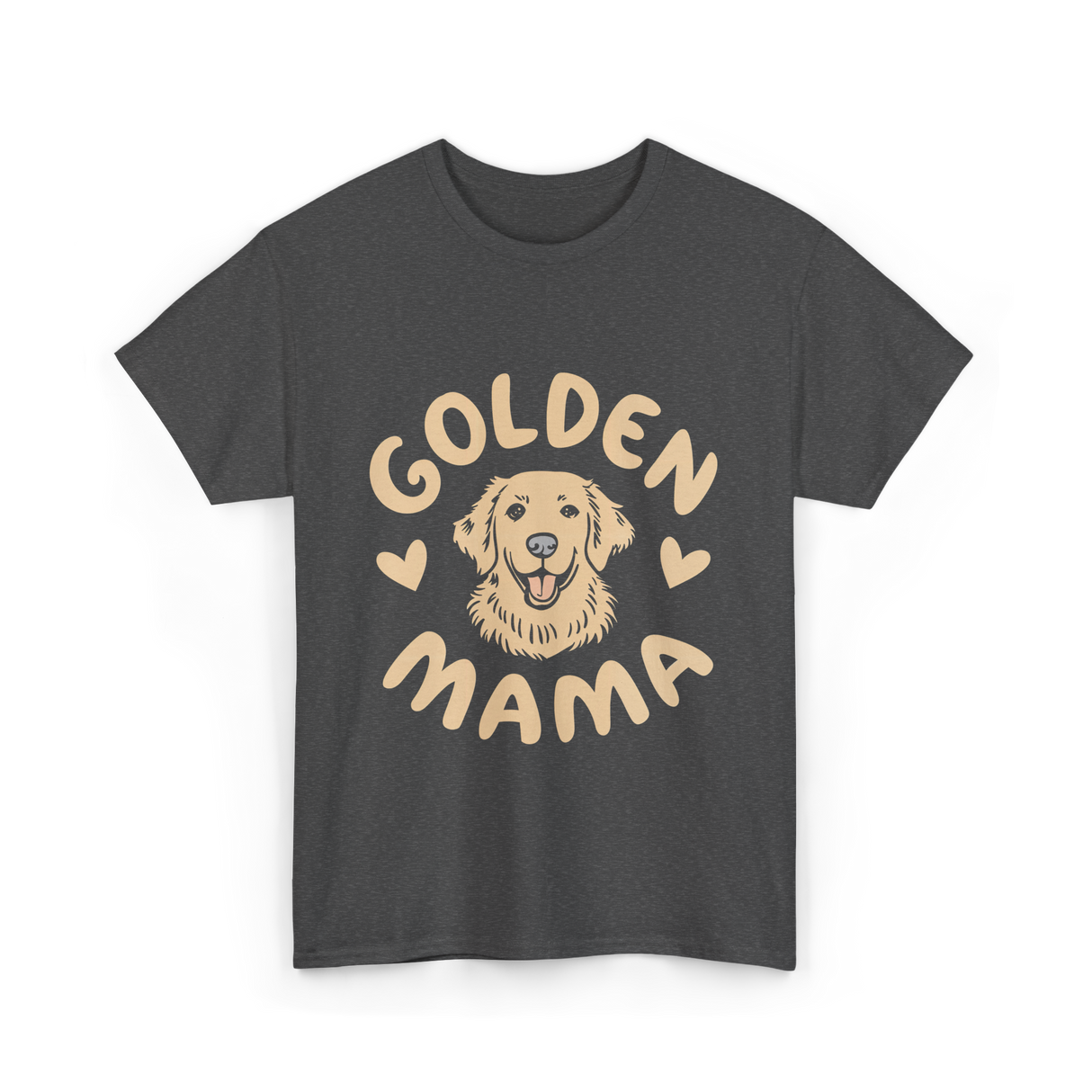 Golden Mama Golden Retriever Dog T-Shirt - Dark Heather