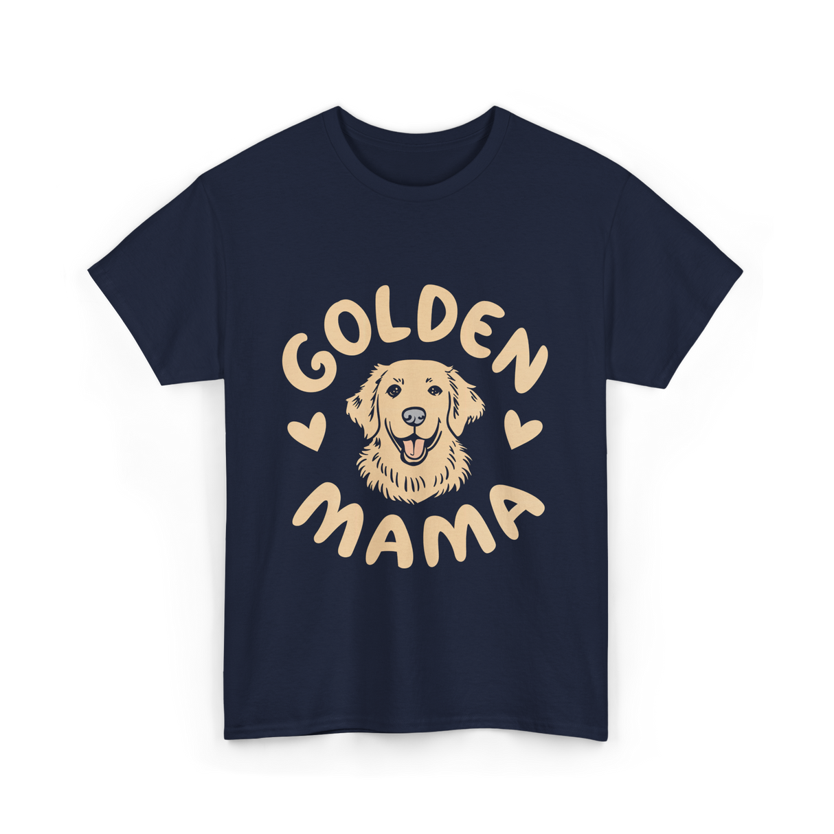 Golden Mama Golden Retriever Dog T-Shirt - Navy