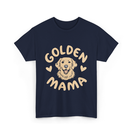 Golden Mama Golden Retriever Dog T-Shirt - Navy