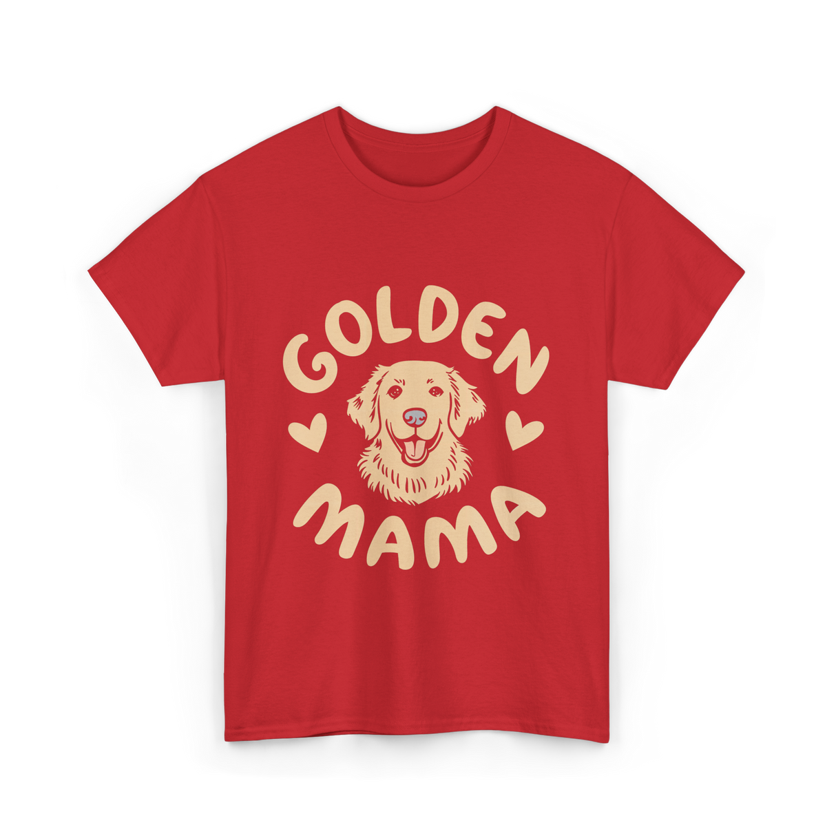 Golden Mama Golden Retriever Dog T-Shirt - Red