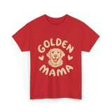 Golden Mama Golden Retriever Dog T-Shirt - Red