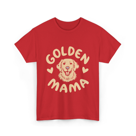 Golden Mama Golden Retriever Dog T-Shirt - Red