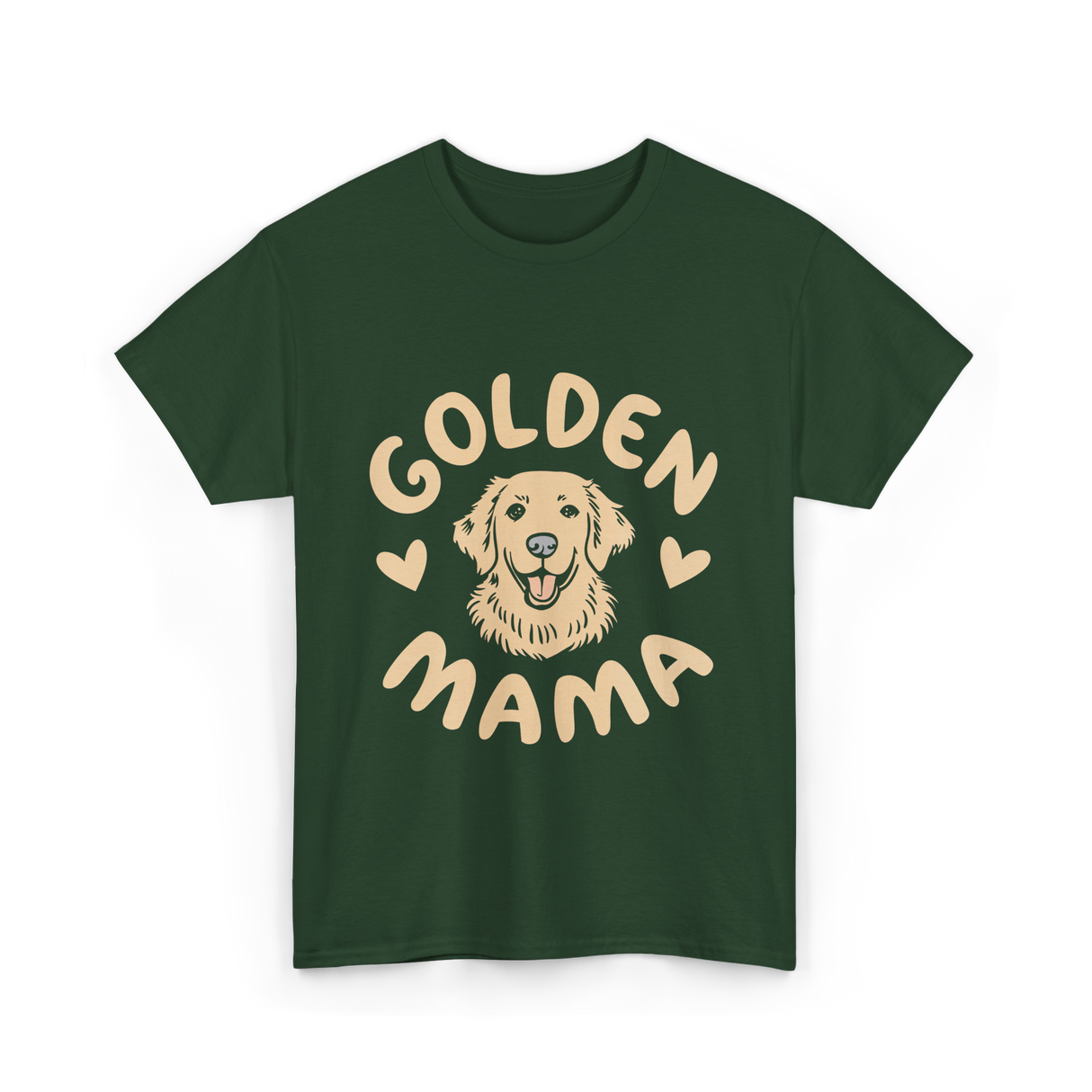 Golden Mama Golden Retriever Dog T-Shirt - Forest Green