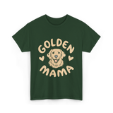 Golden Mama Golden Retriever Dog T-Shirt - Forest Green